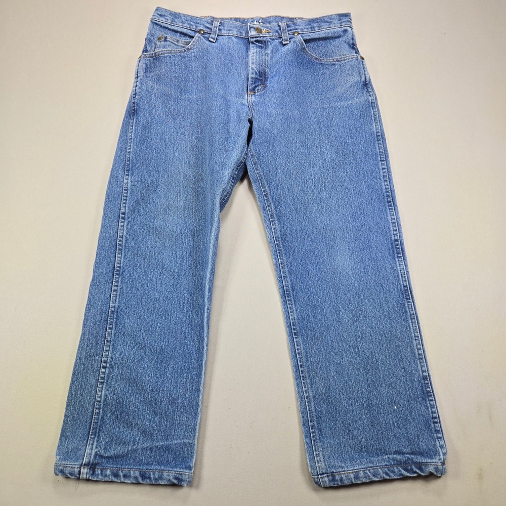Wrangler Jeans Cowboy Cut Premium Performance Blue Denim Mens 34x30 (Fits 34x28)